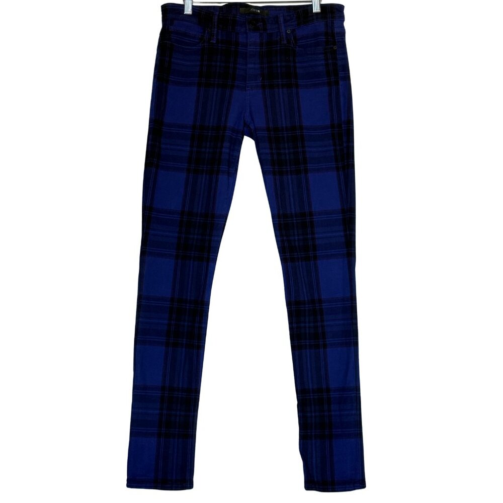 Joe’s Jeans Purple & Black Plaid Skinny Jeans – Size 30 – Mid Rise Stretch Denim